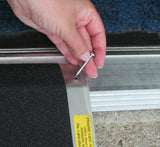 32" Wide Grooved aluminum adjustable threshold ramp 1" to 2" high. - Dambach Ramps - aluminum ramps for all equipment